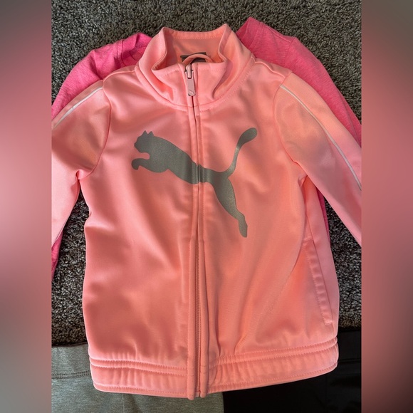 Puma Kids' Pink Top with Black and Gray Leggings Set - Picture 3 of 8